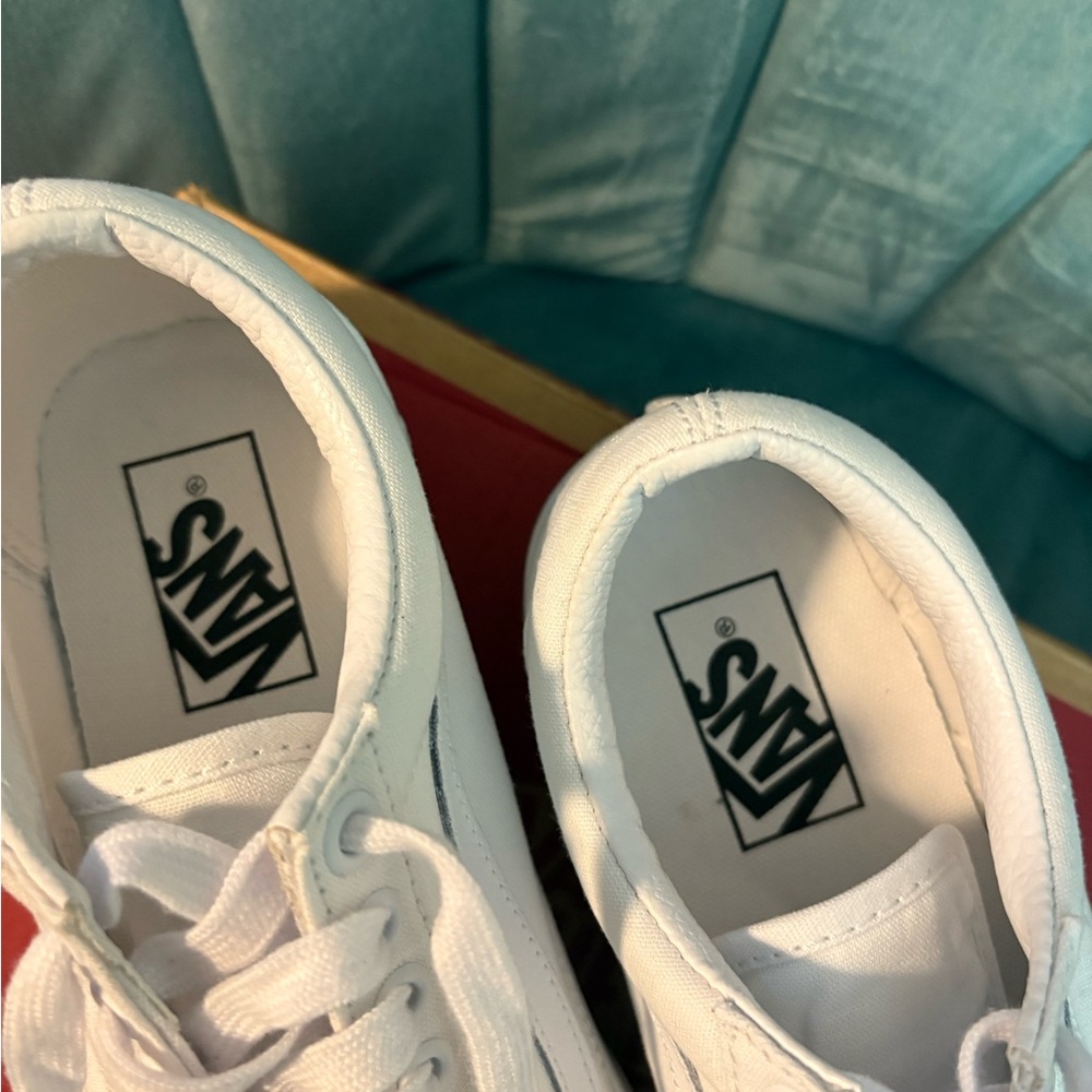 Vans White Old Skool Platform Sneakers - Picture 4 of 8